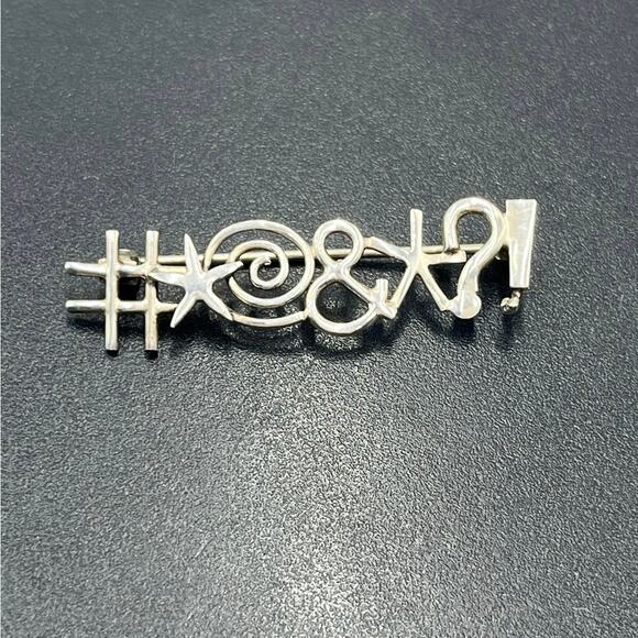 Vintage 1993 Sterling Silver Abstract Modernist Cussin Brooch Pin Marked
MW 1993 - Picture 1 of 12